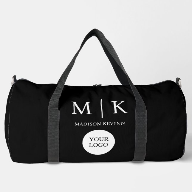 Minimal & elegantes Black & White Logo-Geschäft Duffle Bag (Vorderseite)