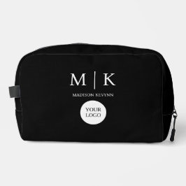 Minimal & elegantes Black & White Logo-Geschäft Waschbeutel
