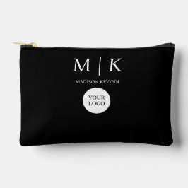Minimal & elegantes Black & White Logo-Geschäft Zubehörtasche