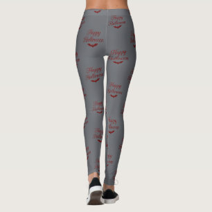 Minimal elegantes Schwarz-Rot-Gotik-Halloween-Part Leggings