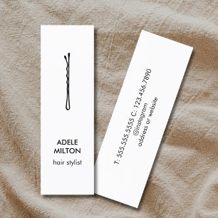 Minimal Elegantes Schwarz-weißes Button Mini Visitenkarte