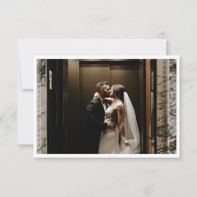 Minimal Elegantes Script Foto Vielen Dank Dankeskarte (Rückseite)