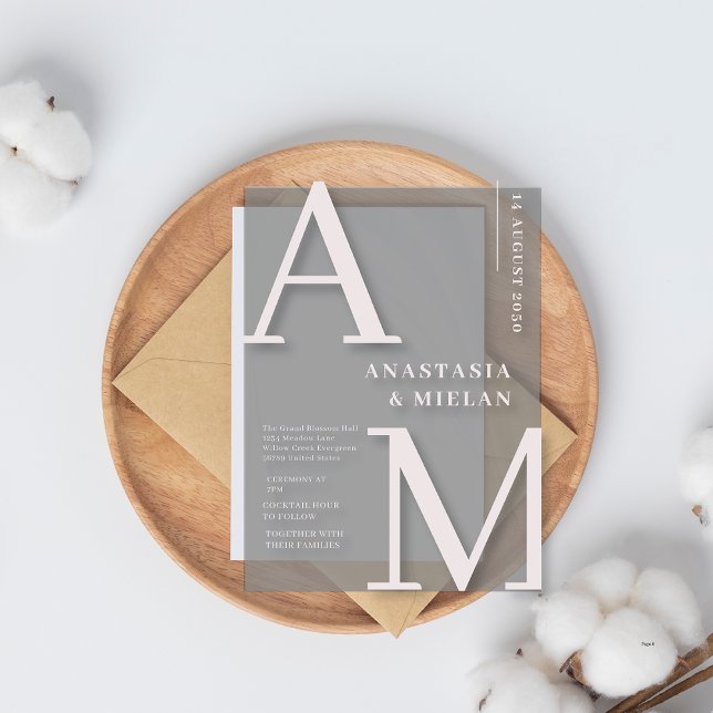 Minimal Elegent Black Luxury Wedding Acryleinladungen (Von Creator hochgeladen)