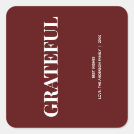 Minimal ERFÜLLT | Deep Red Holiday Quadratischer Aufkleber