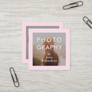 Minimal erröten zwei Fotos für Fotografen Quadratische Visitenkarte