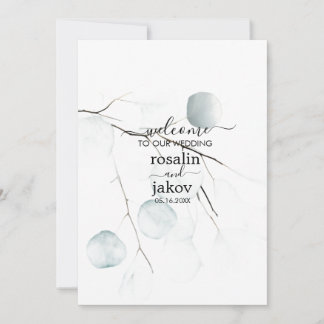 Minimal Eucalyptus Wedding  Einladung