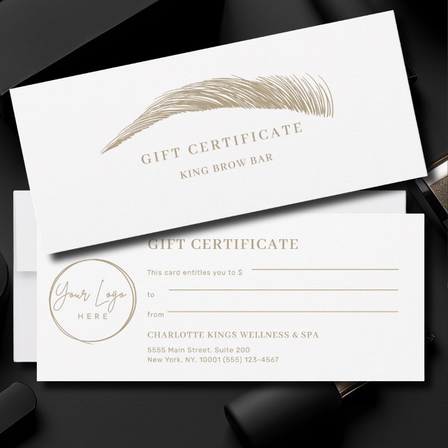 Minimal Eyebrow Logo Gift Certificate (Minimal Eyebrow Custom Logo Gift Certificate)