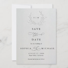 Minimal Faux Blind Deboss Cotton Save The Date