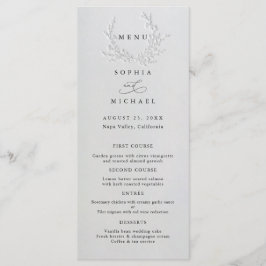 Minimal Faux Blind Deboss Cotton Wedding Flat Menu Menükarte