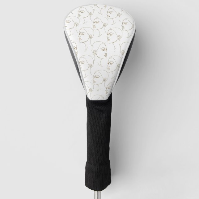 Minimal Female Face Line Pattern (1) Golf Headcover (Vorderseite)