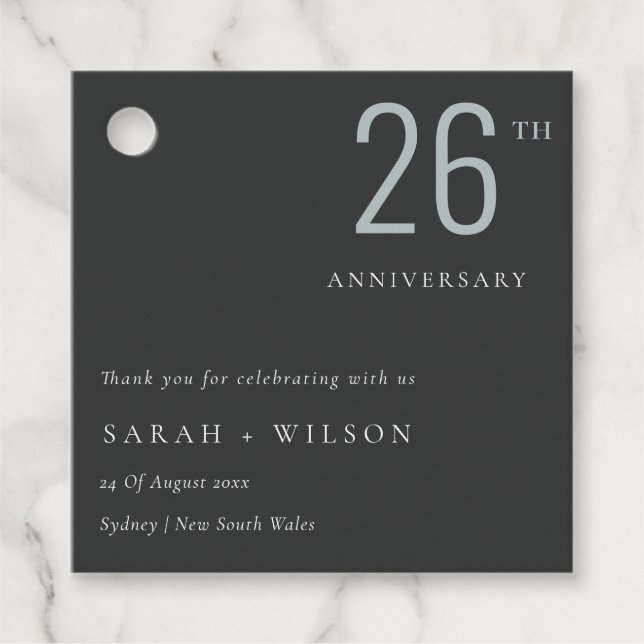 Minimal fett schwarzes Blau jedes Jahr Jahrestag Geschenkanhänger (Vorderseite)