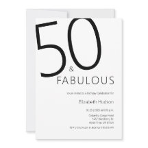 Minimal Fifty and Fabulous 50. Geburtstagsfeier