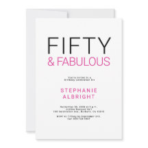 Minimal Fifty and Fabulous 50. Geburtstagsfeier