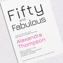 Minimal Fifty and Fabulous 50. Geburtstagsfeier
