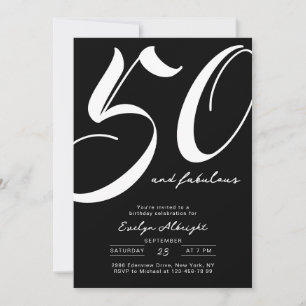 Minimal Fifty und Fabulous 50. Geburtstagsfeier Einladung