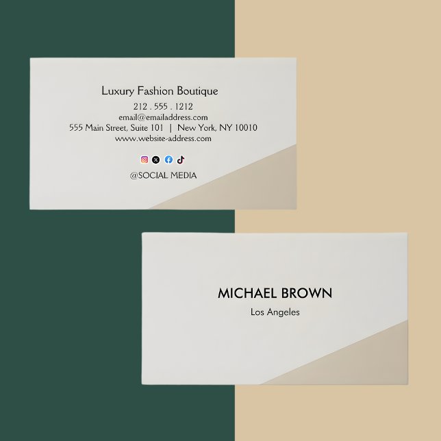 Minimal Fine Clothing Boutique Business Card  Visitenkarte (Von Creator hochgeladen)