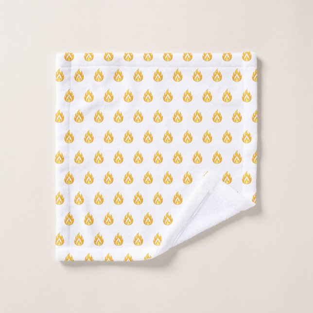 Minimal Fire Flame Icon Hot Lit Aesthetic Graphic Badhandtuch Set (Waschlappen)