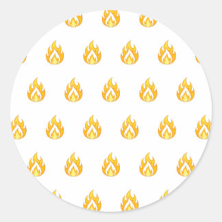 Minimal Fire Flame Icon Hot Lit Aesthetic Graphic Runder Aufkleber