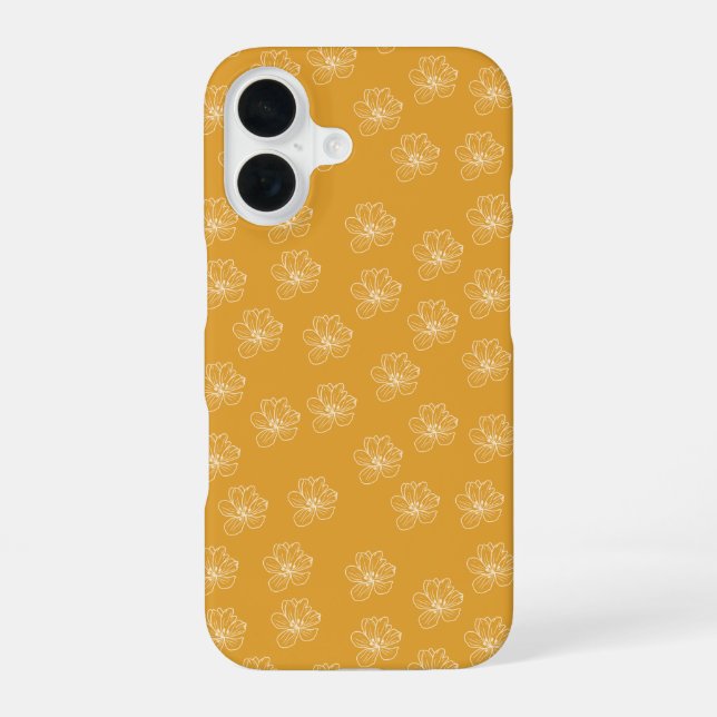 Minimal floral iPhone case 16 Hülle (Rückseite)