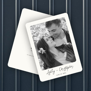 Minimal florale Botanische Milch Weißes Foto Hochz Save The Date