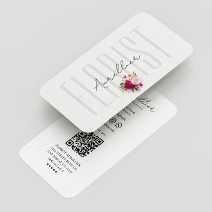 Minimal Florist Botanist Blume Bouquet Visitenkarte