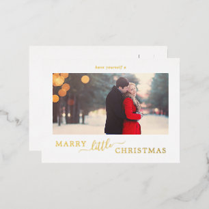 Minimal Foil heiraten Kleine Weihnachten Save the Folien Feiertagspostkarte