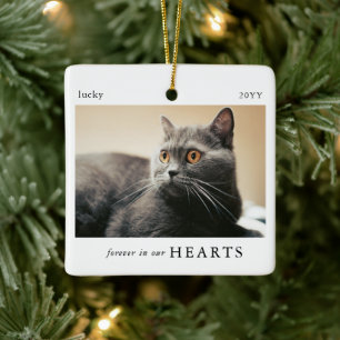Minimal Forever in unseren Herzen Katzenfoto-Anden Keramikornament