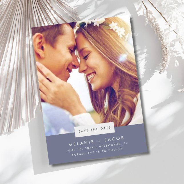 Minimal Foto Beach Hochzeit Save the Date (Minimal Photo Beach Wedding Save the Date)