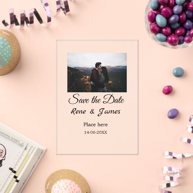 Minimal Foto Schwarz klassisch elegant gerettet Acryleinladungen (Insitu (Feier))