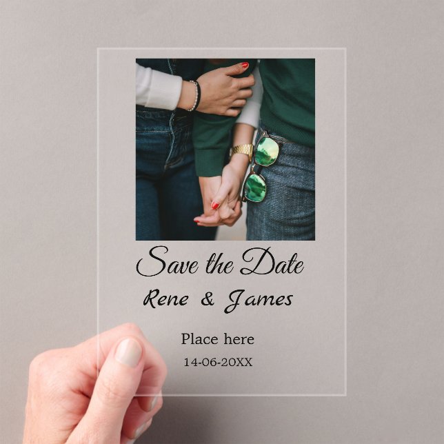 Minimal Foto Schwarz klassisch elegant gerettet Acryleinladungen (Insitu (Handheld))