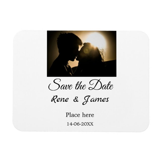 Minimal Foto Schwarz klassisch elegant gerettet Magnet (Horizontal)