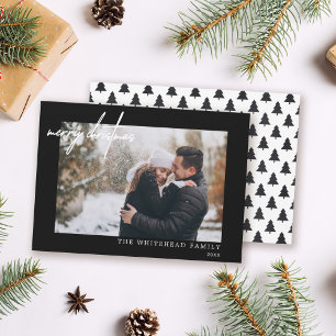 Minimal Foto White Frohe Weihnachten Schwarz