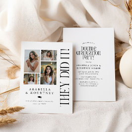 Minimal-Fotocollage-Doppelstudienparty Einladung