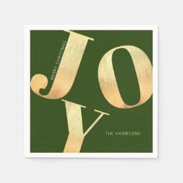 Minimal frohe Weihnachten Imitate Gold Foil Joy Ho Serviette