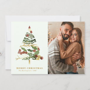 Minimal frohe Weihnachtsbaum Foto Weihnachtskarte Feiertagskarte