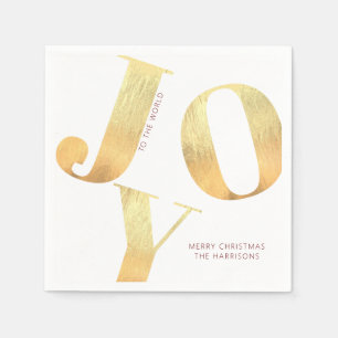 Minimal frohe Weihnachtsfreude an der Welt Gold Fo Serviette