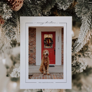 Minimal frohe Weihnachtsstars Foto Weihnachtskarte Feiertagskarte