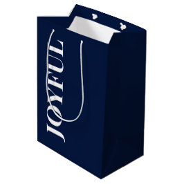 Minimal FRÖHLICH | Marineblaues Weihnachten Mittlere Geschenktüte
