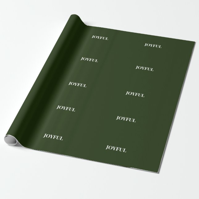 Minimal FRÖHLICH | Waldgrüne Feiertage Geschenkpapier (Ungerollt)