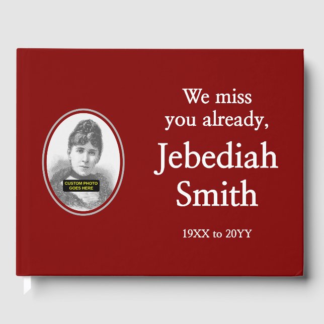 Minimal & fröhliches Beileid Gästebuch (Vorderseite)