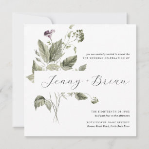 Minimal Frühjahrsgrün Einladung Hochzeit