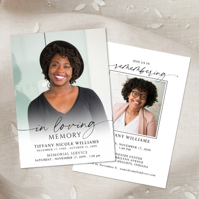Minimal Funeral Memorial Photo In Loving Memory Einladung (Von Creator hochgeladen)