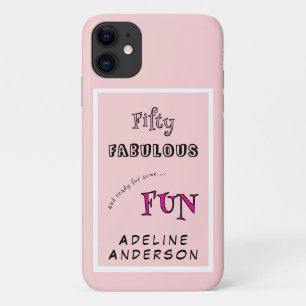 Minimal Fünfzig Fabelhafte Pink-Typografie 50. Geb Case-Mate iPhone Hülle