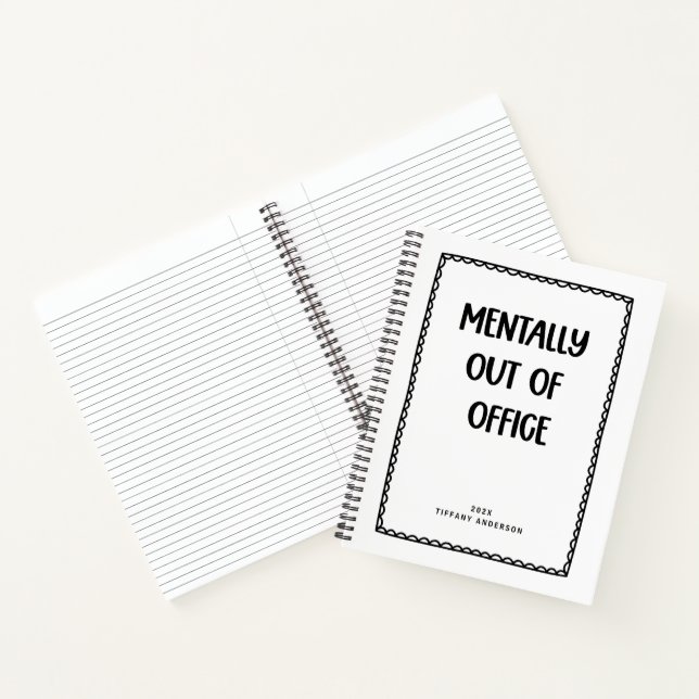 Minimal Funny Coworker Office Name Year Notizbuch (Innenseite)