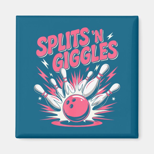 Minimal Funny Splits 'n Giggles Bowling Magnet (Vorne)