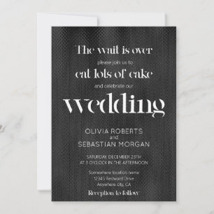 Minimal Funny Typografy Black Textured Wedding Einladung