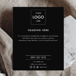 Minimal für das Business Marketing Schwarz Flyer