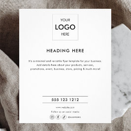 Minimal für das Business Marketing Schwarz Flyer