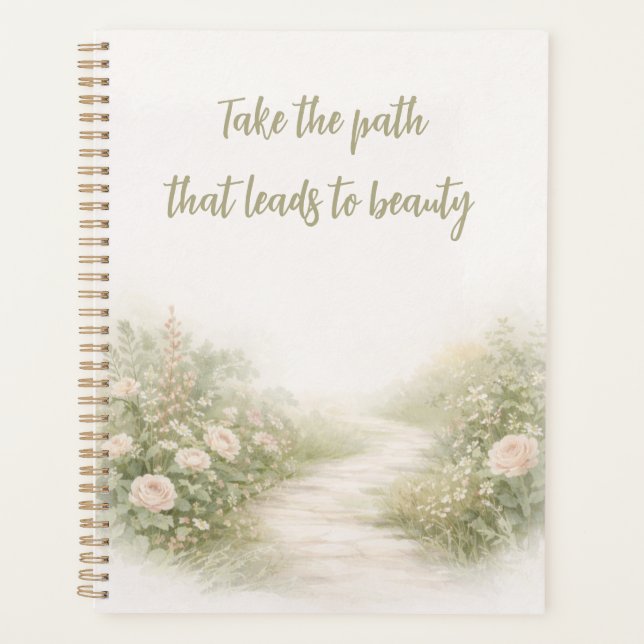 Minimal Garden Path Inspirational Planner Planer (Vorderseite)