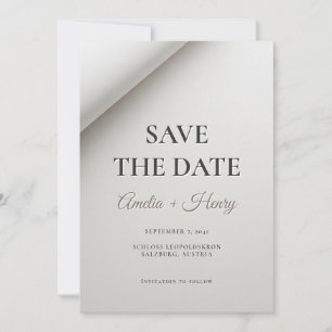 Minimal geklappte Shadow Modern Save the Date Card